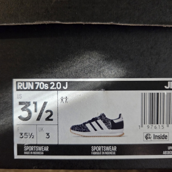 Adidas Kids Navy and White Sneakers - Picture 2 of 2